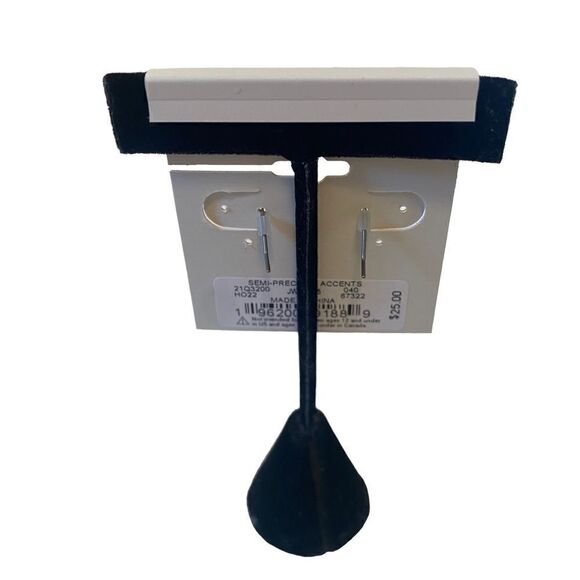 Delicate Looking Pave Drop Earrings w/ Pearly Center. - Picture 4 of 5